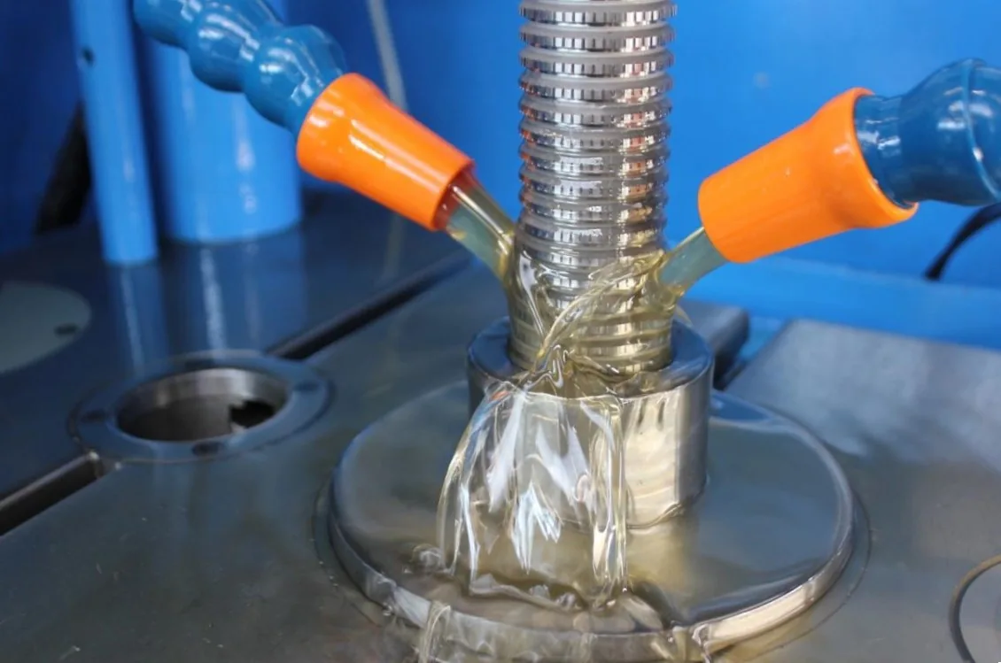 CNC machine cutting a spline broach with coolant spray at United Broach Company Patiala facility