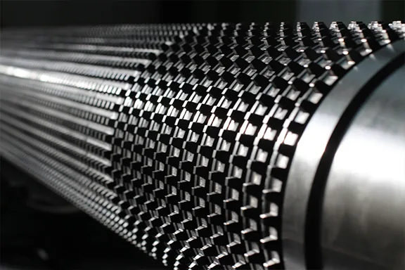 External spline broach tooth array showing precision ground profile at United Broach Company