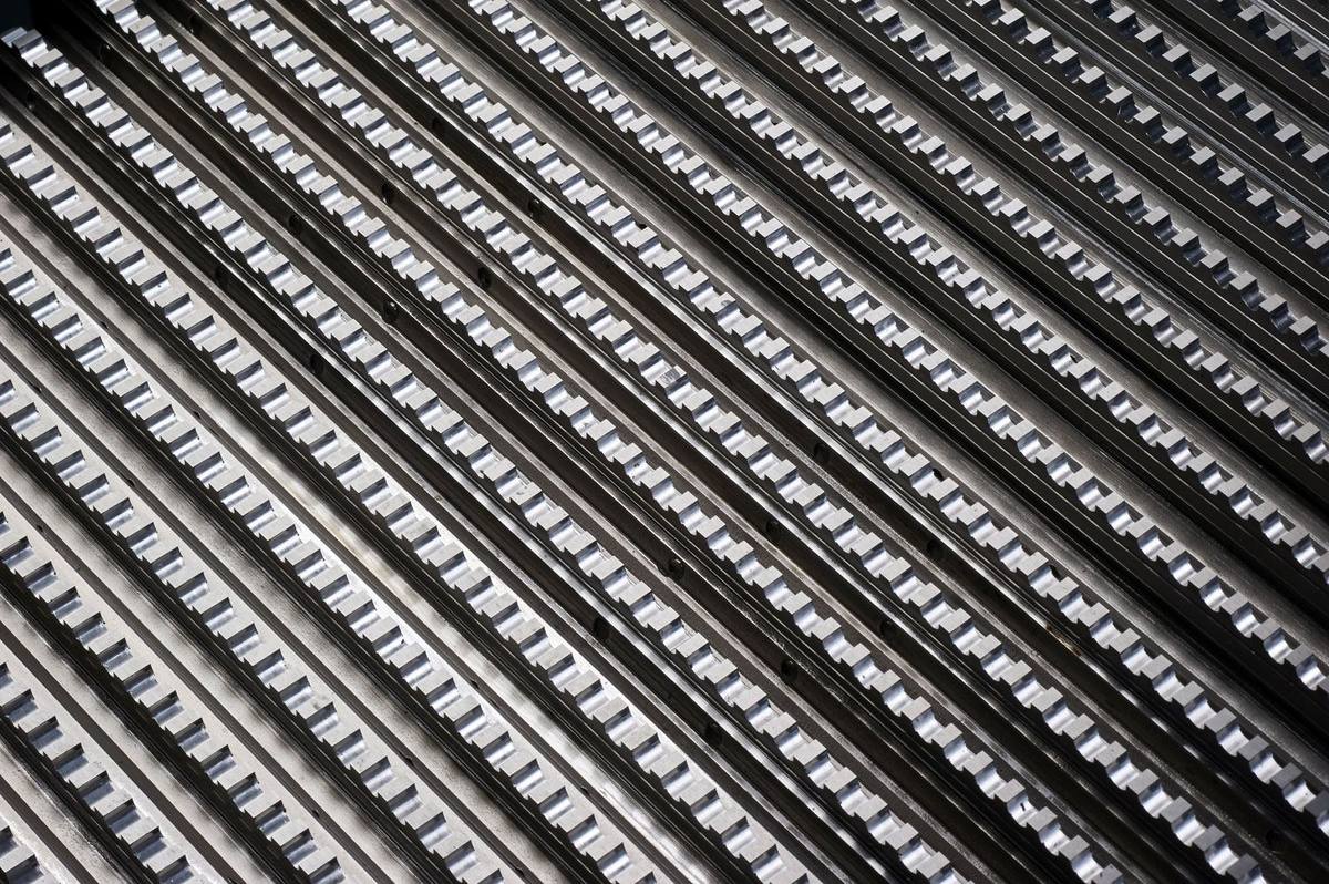 Close-up texture of keyway broach tooth array manufactured by United Broach