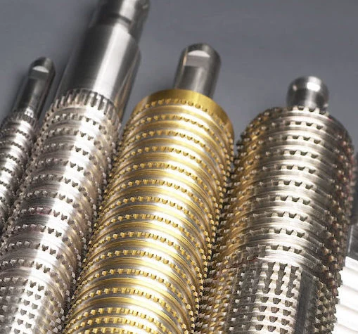 Set of finished spline broaches with PVD gold coating manufactured by United Broach Company
