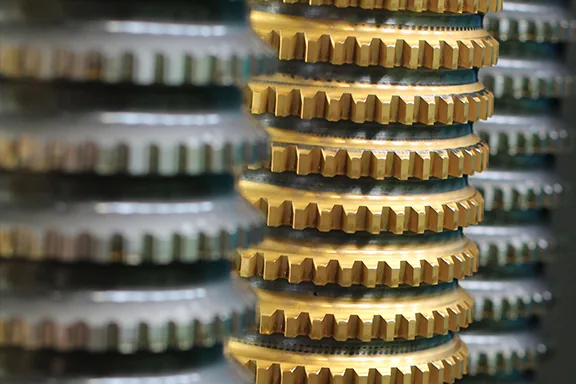 Stacked gear hob cutters with gold PVD coating manufactured by United Broach Company